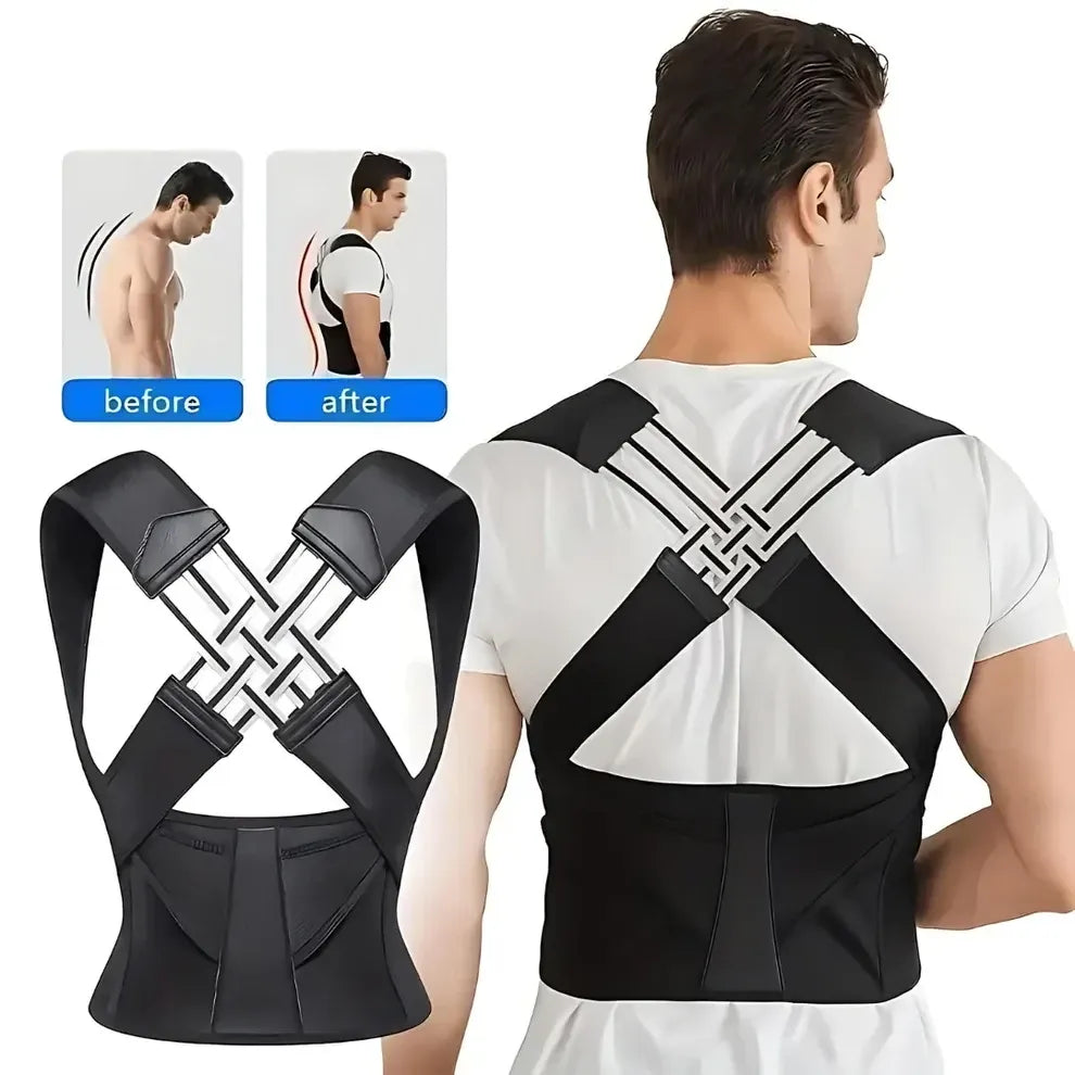 Posture Corrector Belt for Men & Women, Adjustable Shoulder Support for Back & Spine Alignment (Color as Available)