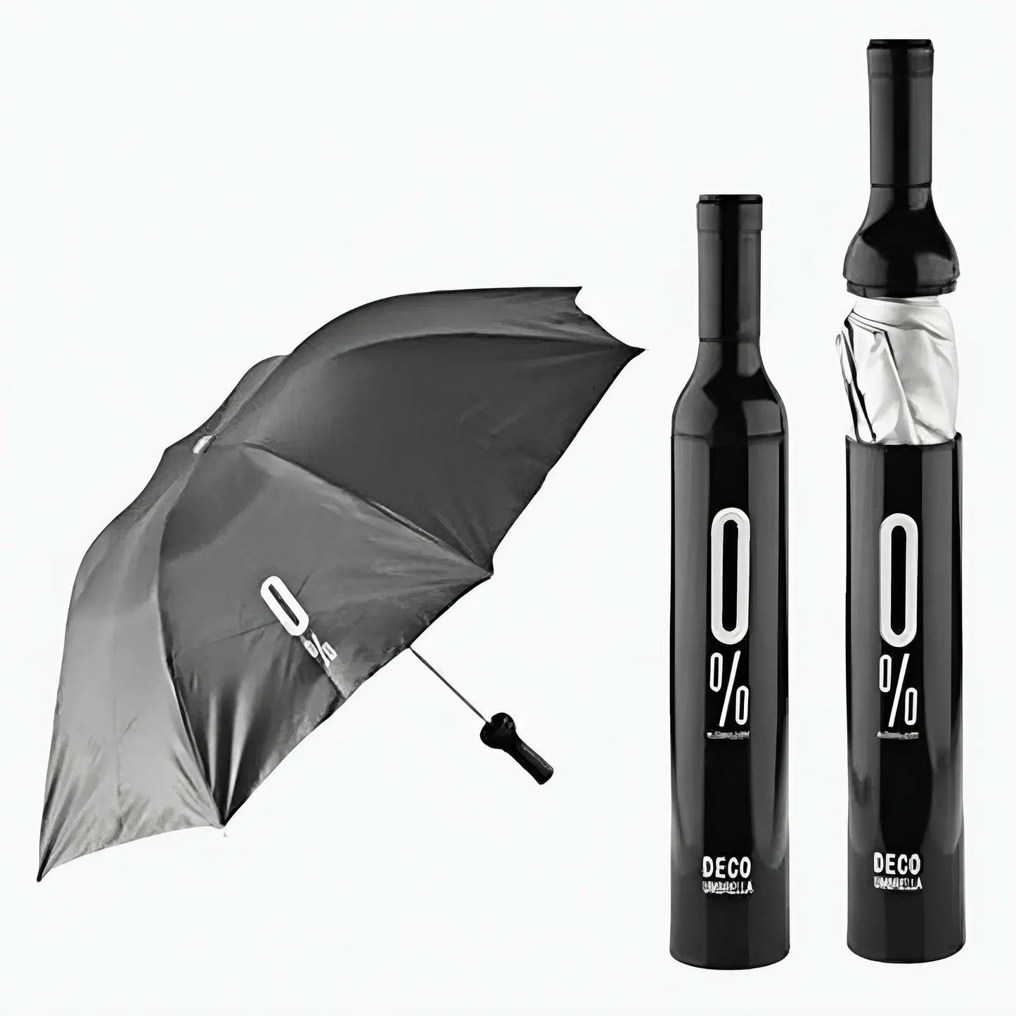 Wine Bottle Folding Umbrella With Bottle Cover (Assorted Design)