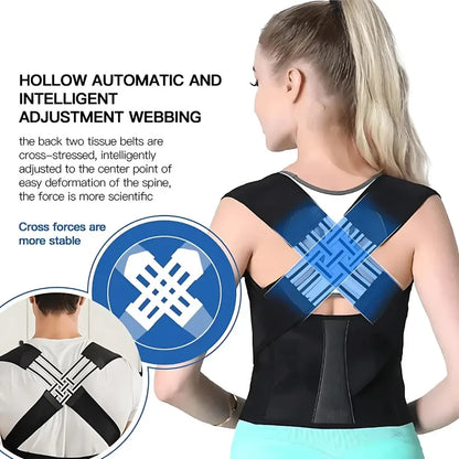 Posture Corrector Belt for Men & Women, Adjustable Shoulder Support for Back & Spine Alignment (Color as Available)