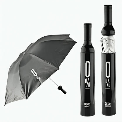 Wine Bottle Folding Umbrella With Bottle Cover (Assorted Design)
