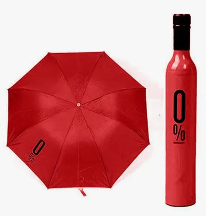 Wine Bottle Folding Umbrella With Bottle Cover (Assorted Design)